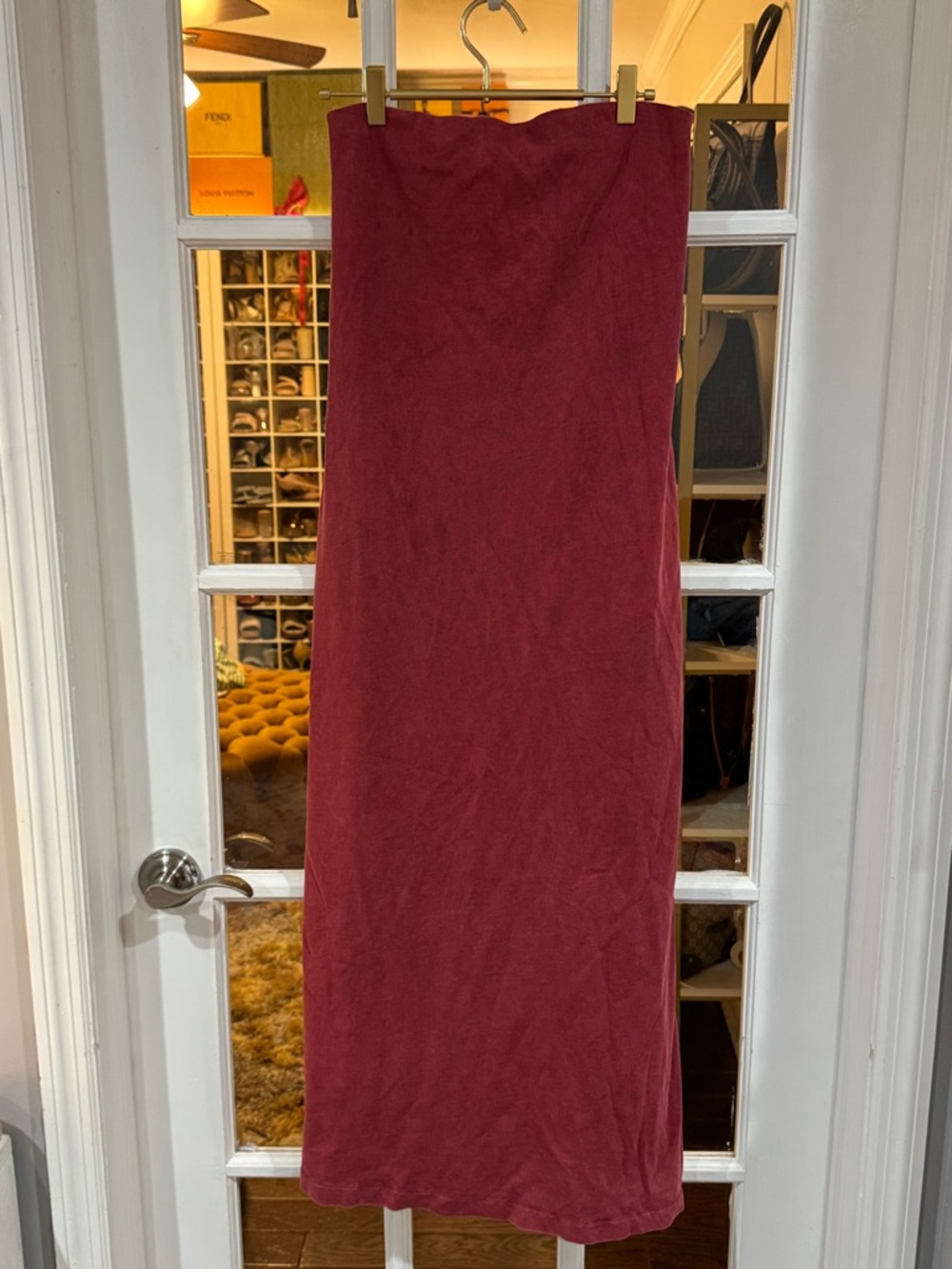 Zara Wine Red Strapless Maxi dress - Picture 5 of 5